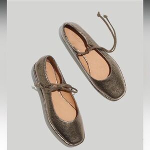 The Normani Lace-Up Mary Jane in Metallic Leather MADEWELL